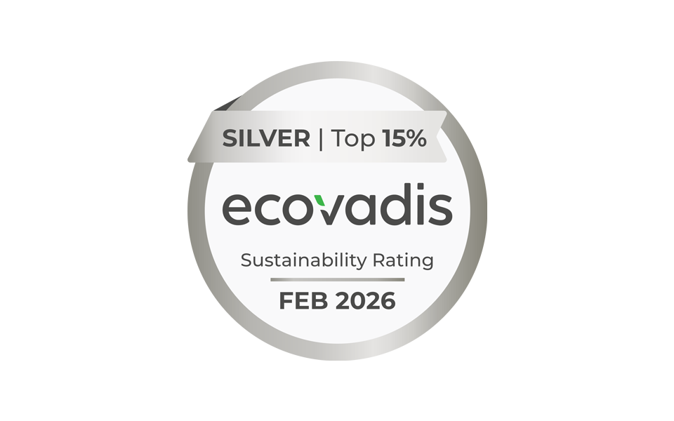 Certificazione EcoVadis Silver con valutazione di sostenibilità nella top 15%
