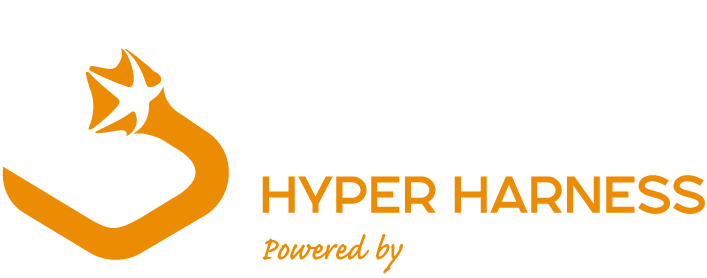 Logo di LiSa Hyper Harness powered by Saipem con icona arancione e testo bianco e arancione su sfondo trasparente