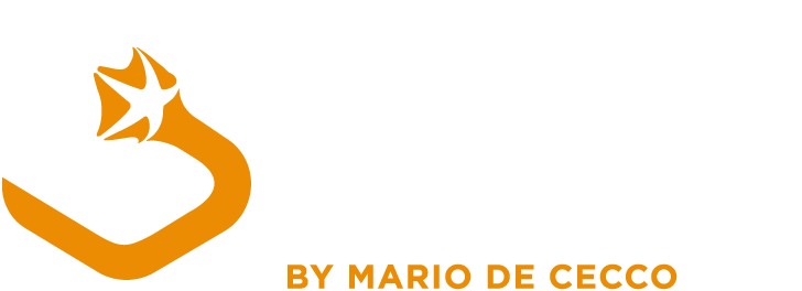 Logo LiSa Safe Work Technology System di Mario De Cecco con icona arancione e testo bianco su sfondo nero